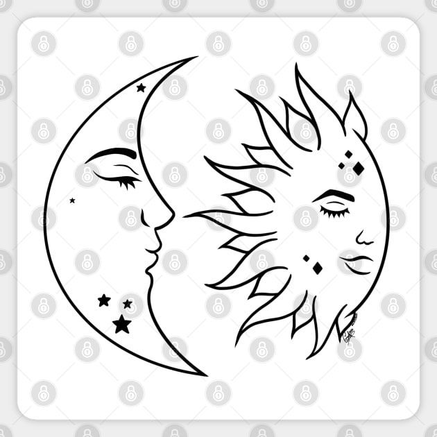 Sun & Moon - Rising Sticker by MayGreenAbgrall